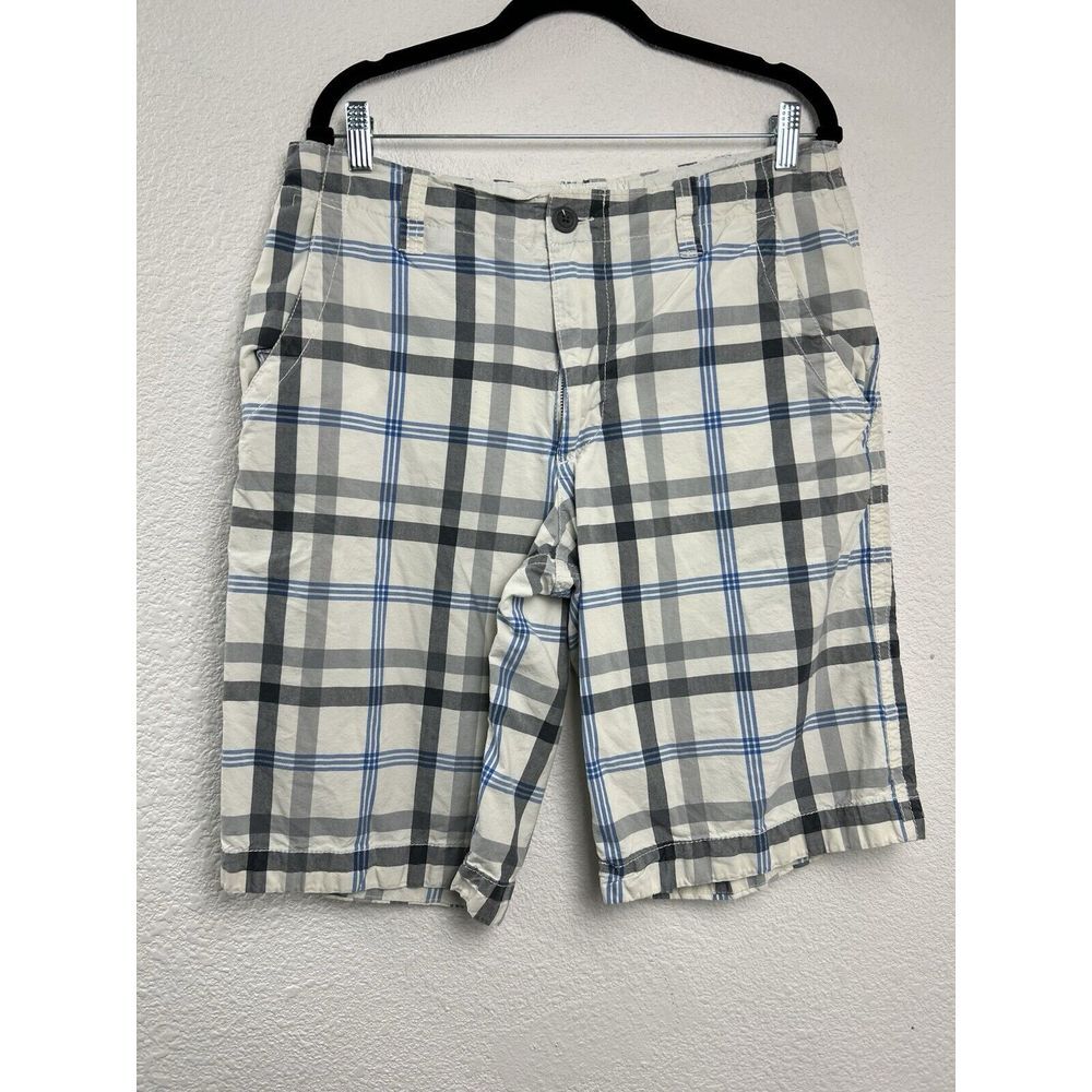 Aeropostale 33 Shorts Mens‎ Plaid Bermuda With Drawstring Cotton